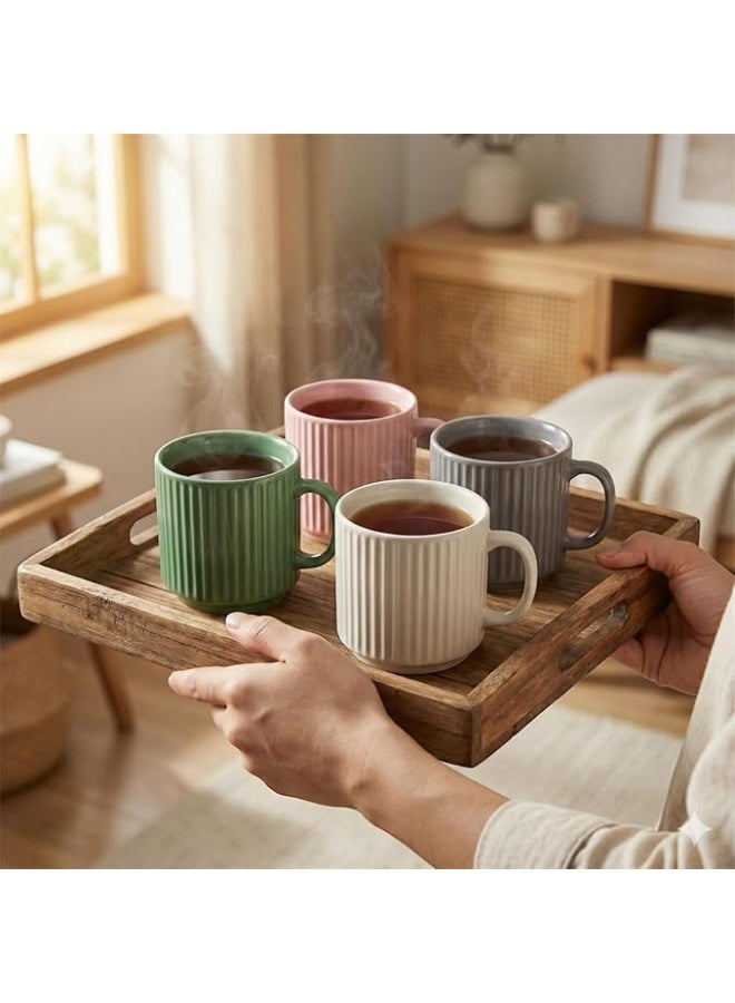 4 Piece Elegant Ceramic Cup Set with stand - Image 3